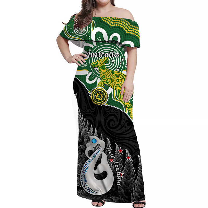 Personalised New Zealand And Australia Matching Dress and Hawaiian Shirt Aboriginal Mix Aotearoa Maori Unique LT14 - Polynesian Pride