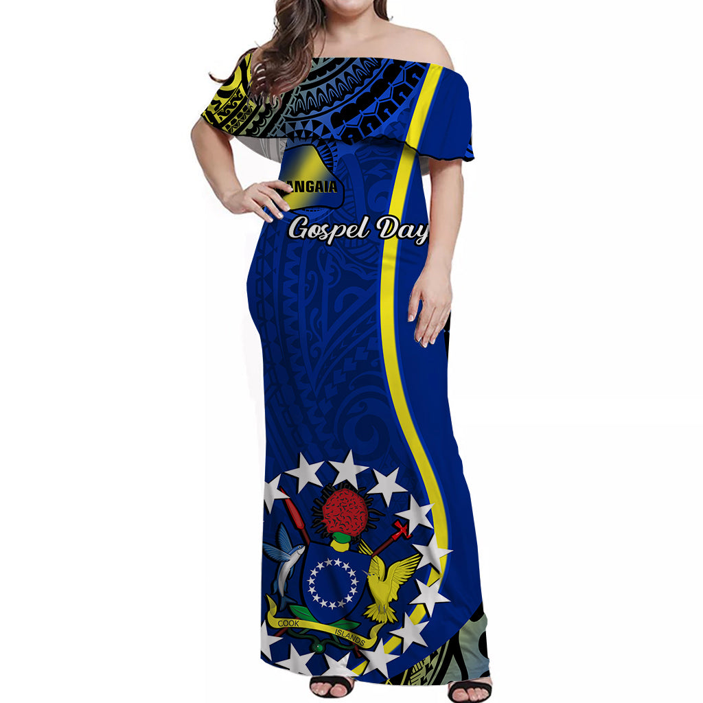 Personalised June 15 Mangaia Gospel Day Cook Islands Off Shoulder Long