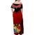 Personalised Tonga Heilala Flowers Matching Dress and Hawaiian Shirt Tongan Ngatu Black LT14 - Polynesian Pride