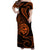 Polynesian Matching Dress and Hawaiian Shirt Guam Coat of Arms with Polynesian Tribal Tattoo Orange Version LT9 - Polynesian Pride