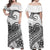 Polynesian Tribal Tattoo Retro Couple Off Long Dress and Hawaiian Shirt Black Screen Color LT9 No Shirt Black - Polynesian Pride