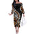 Plumeria Polynesian Off Shoulder Long Sleeves Dress Trending Brown LT6 Women Brown - Polynesian Pride