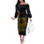 Hawaii Couples Matching Outfits Combo Long Sleeve Dress Kamehameha Day - Gold LT6 - Polynesian Pride