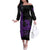 Hawaii Couples Matching Outfits Combo Long Sleeve Dress Kamehameha Day - Purple LT6 - Polynesian Pride