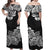 Polynesian Flower Tribal Matching Dress and Hawaiian Shirt Black LT9 - Polynesian Pride