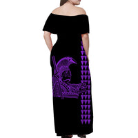 Hawaii Matching Dress and Hawaiian Shirt King Kamehameha Day Purple LT6 - Polynesian Pride