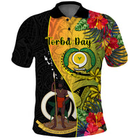 Vanuatu Torba Day Polo Shirt 2023 Coat Of Arms With Flag Style LT14 Black - Polynesian Pride