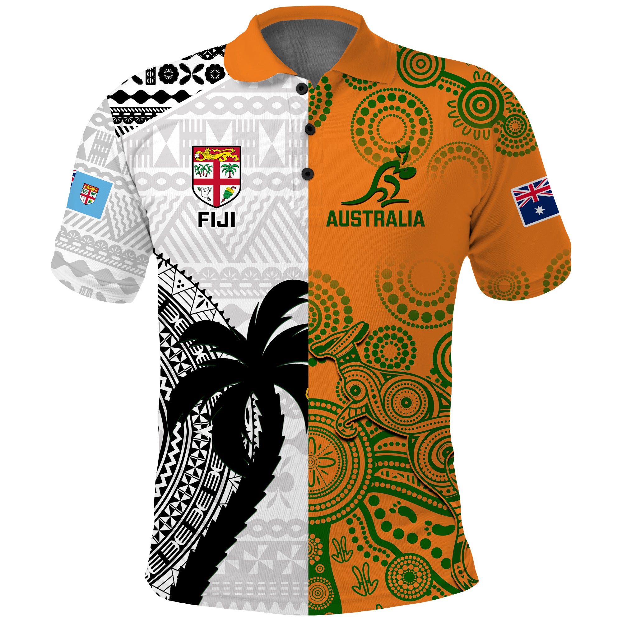 Fiji And Australia Rugby Polo Shirt World Cup 2023 Together LT14