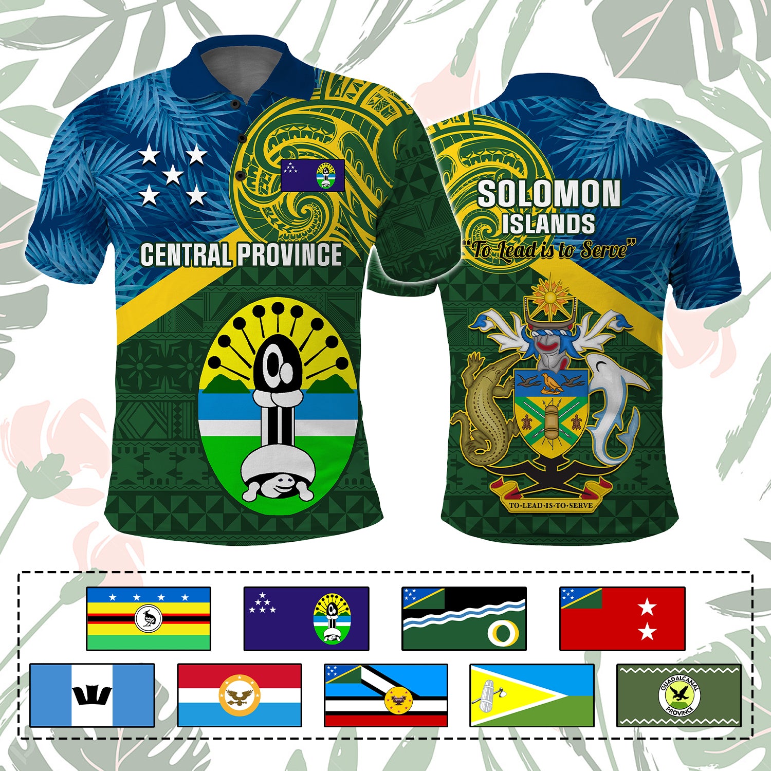 Custom Solomon Islands Provinces Polo Shirt Coat Of Arms With Flag Unique Version CTM14 - Polynesian Pride