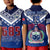 (Custom Personalise Text and Number) Samoa 685 Polo Shirt KID Uso Aso Uma Toa Samoa Rugby History Made LT13 Kid Blue - Polynesian Pride