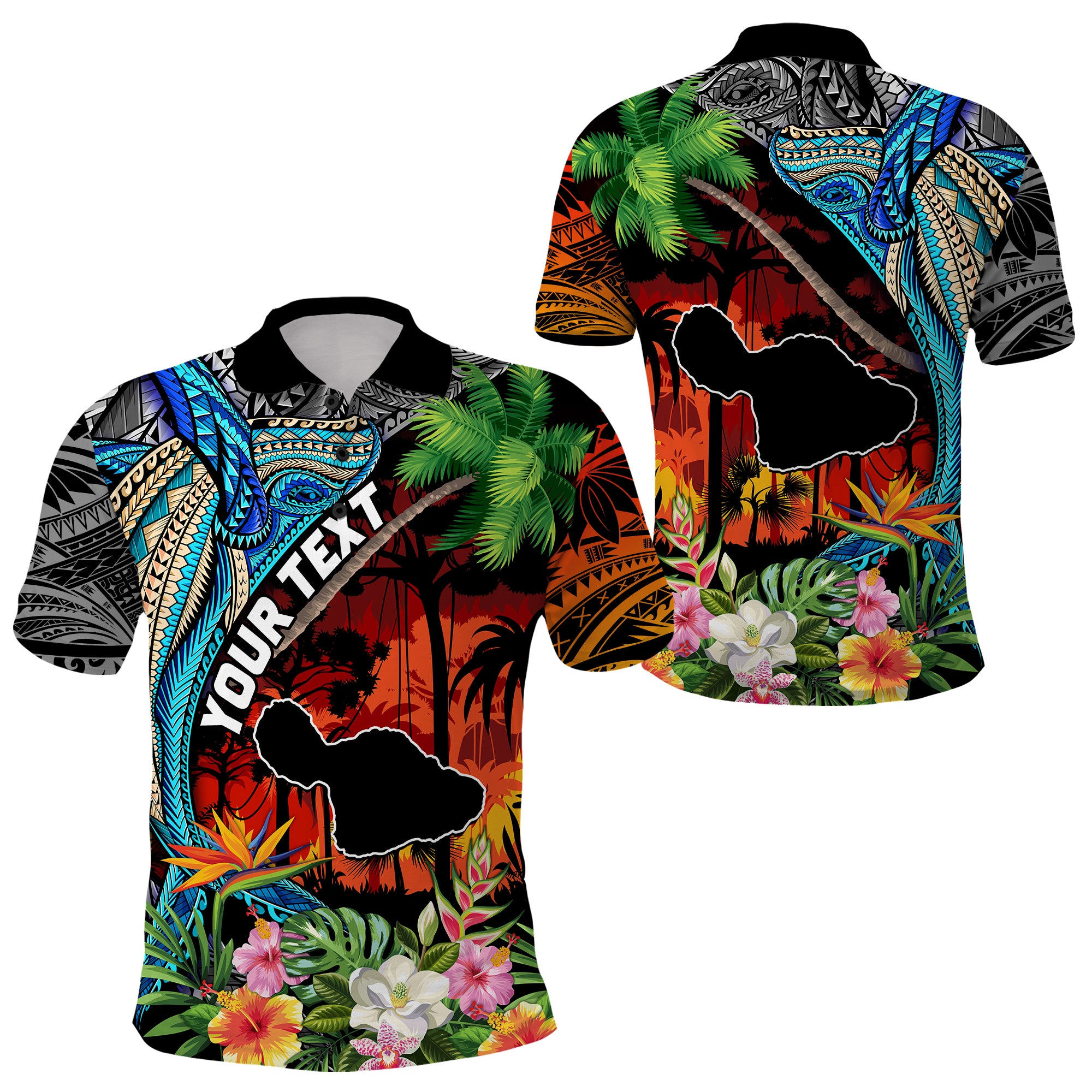 Personalised Hawaii Strong Maui Wildfire Polo Shirt Pray For Lahaina Maui LT9 Blue - Polynesian Pride