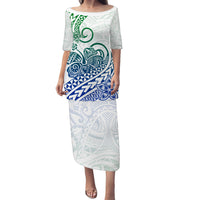 Polynesian Tribal Tattoo Retro Puletasi Dress Gradient 03 Screen Color LT9 - Polynesian Pride