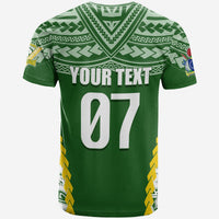 Custom Cook Islands Rugby Medallion of Stars T-Shirt - LT7 - Polynesian Pride