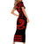 Kakau Hawaiian Polynesian Short Sleeve Body Long Dress Red LT6 - Polynesian Pride