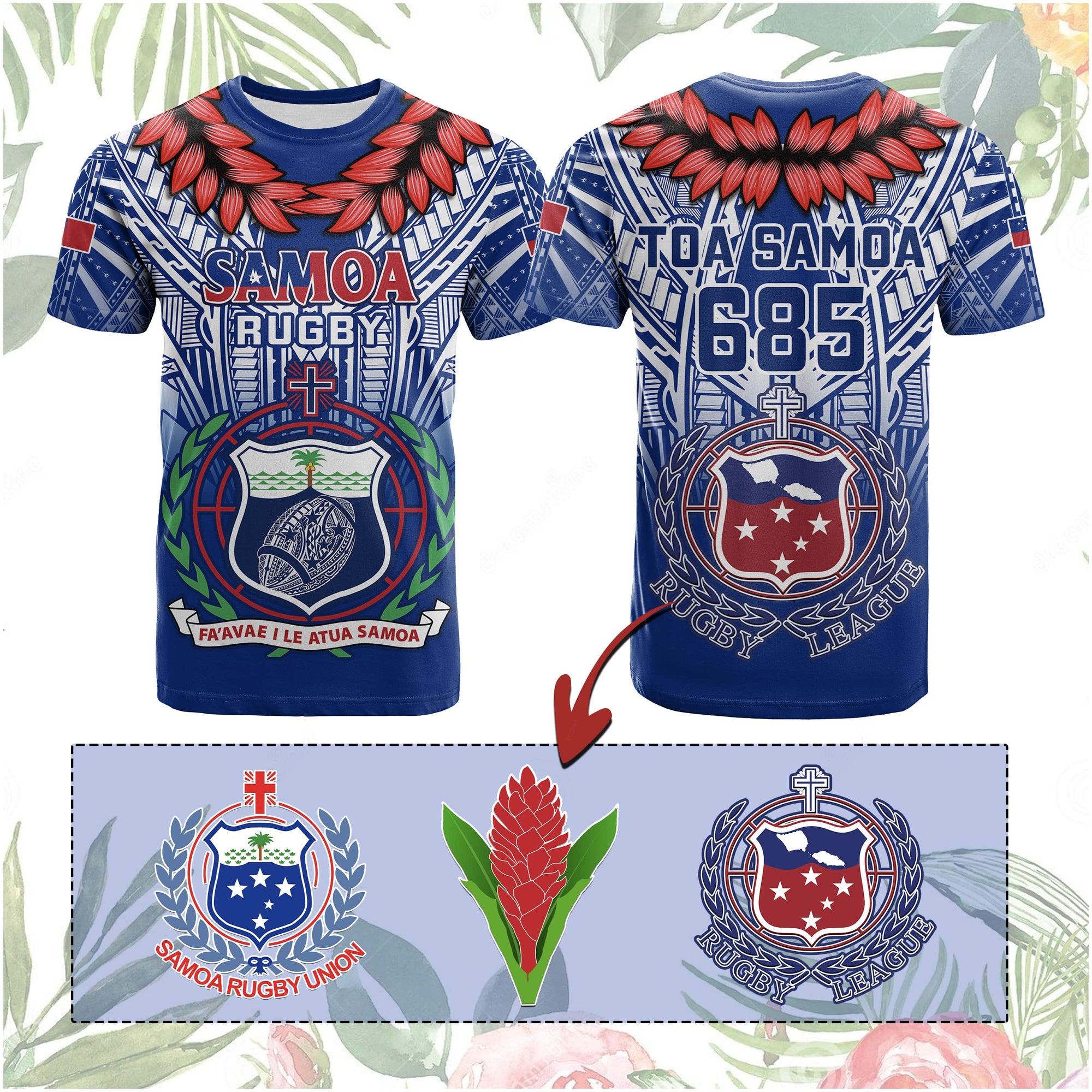 Custom Samoa Rugby T Shirt Custom Text And Number With Toa Samoa, Manu Samoa And Manu Samoa 7s Logo CTM14 - Polynesian Pride