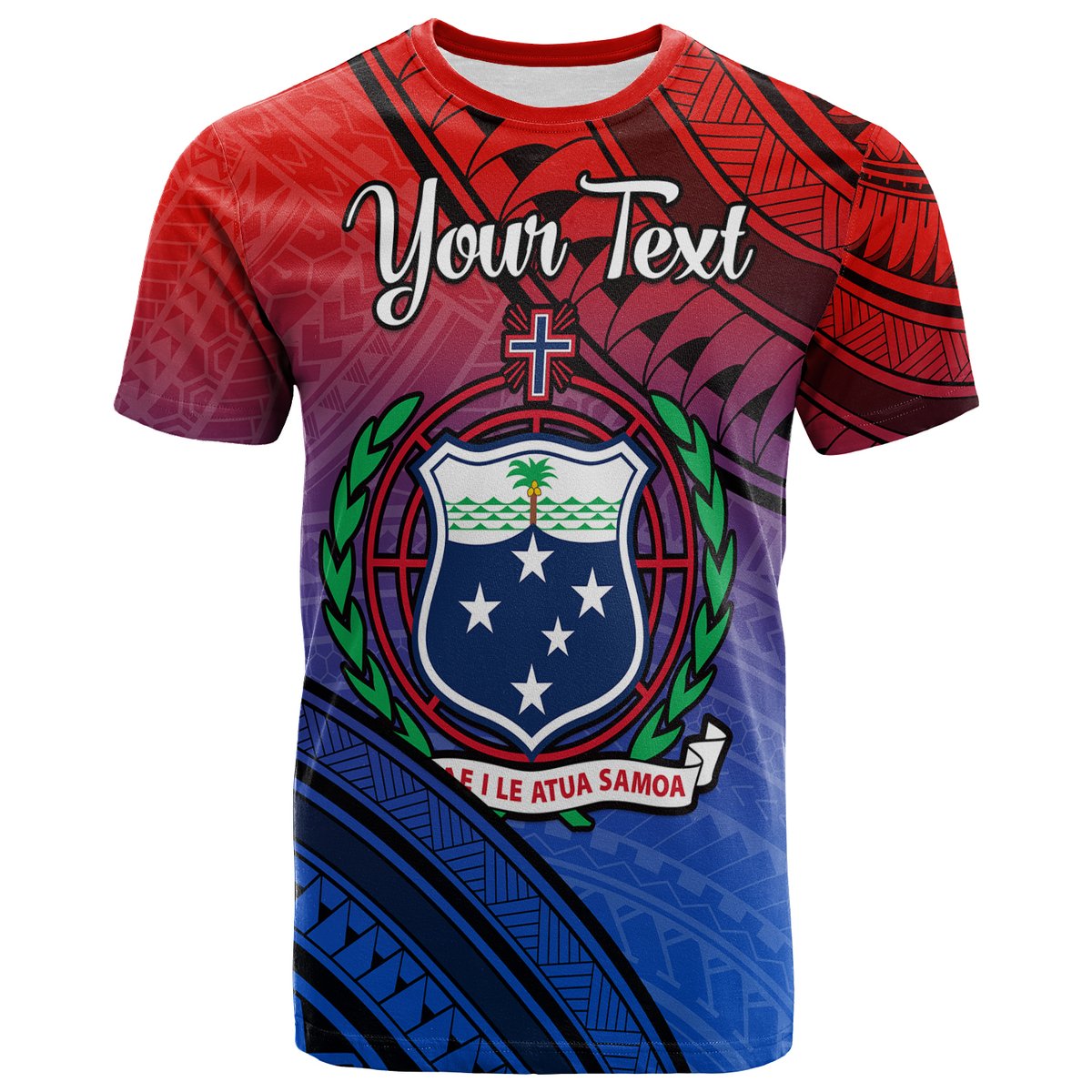 Custom Samoa T Shirt Style Gradient Sporty Original LT13 Adult Gradient - Polynesian Pride
