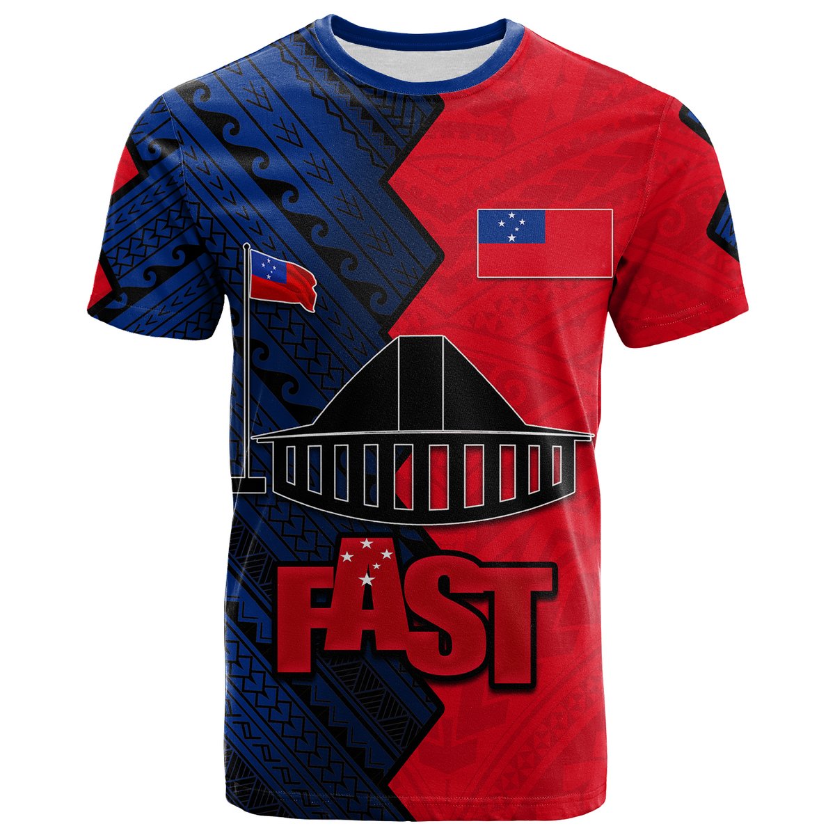Custom Fast Samoa T Shirt Half Style LT6 Unisex Red - Polynesian Pride