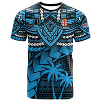 Fiji Rugby T Shirt Go Fijian Tapa Arty with World Cup Vibe LT9 Black - Polynesian Pride