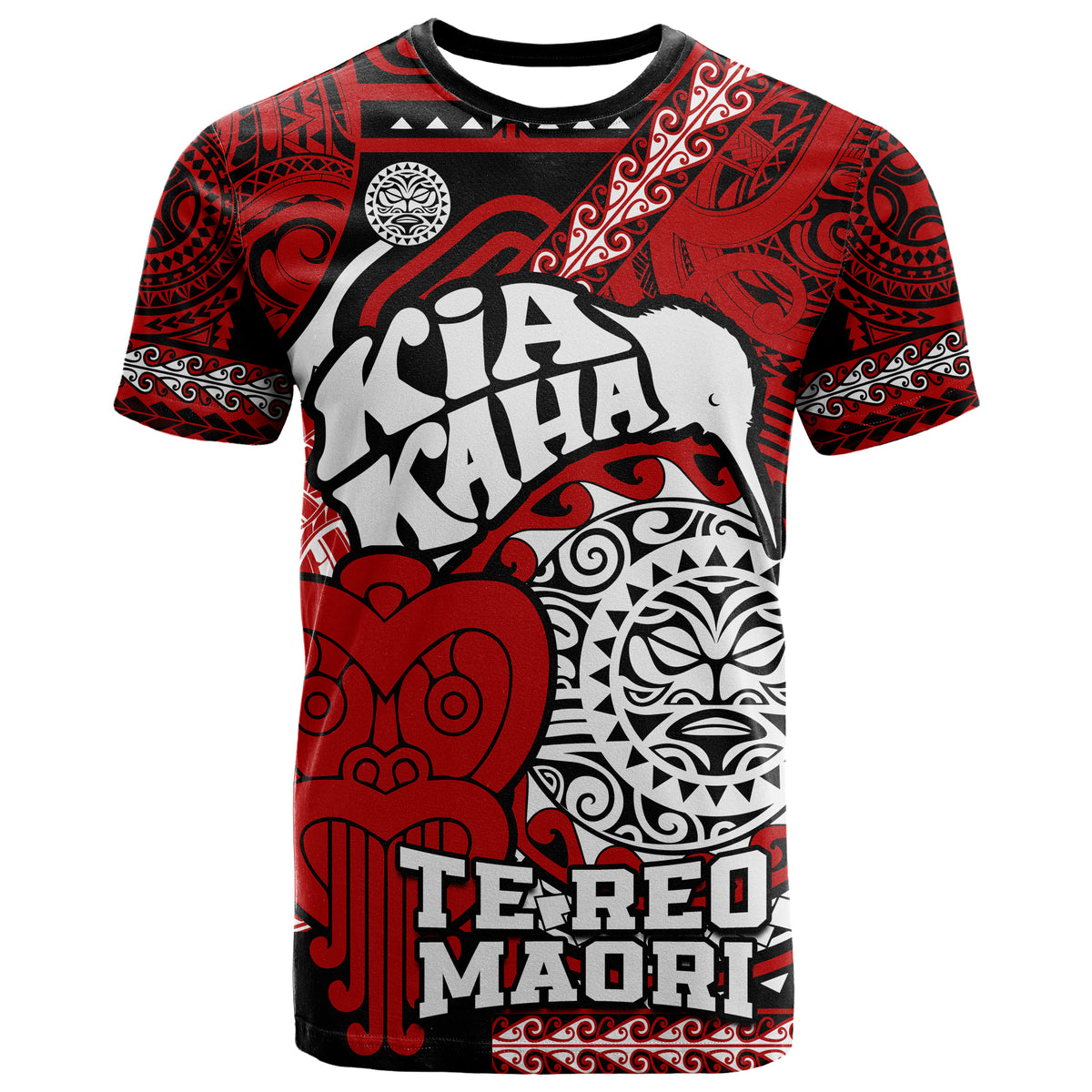 Personalised Te Reo Maori New Zealand T Shirt Kia Haka Maori Tribal Tattoo LT9 - Polynesian Pride