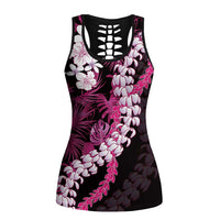 Akala Aloha Hawaii Lei Hollow Tank Top Tropical Flowers Elegant Vibe LT14 Female Pink - Polynesian Pride