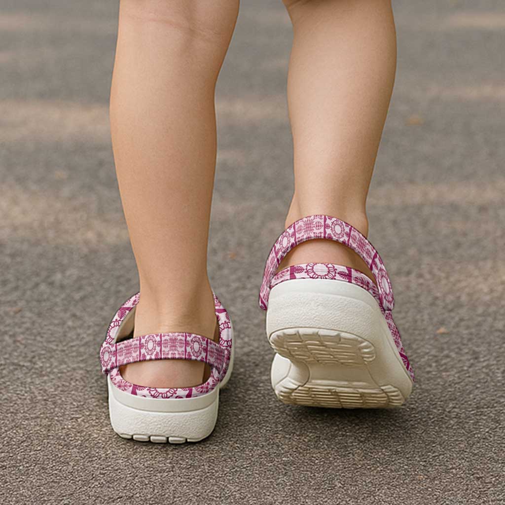Akala Palaka Quilt Hawaii Clogs Shoes Hawaiian Tropical Monstera Sea Turtle