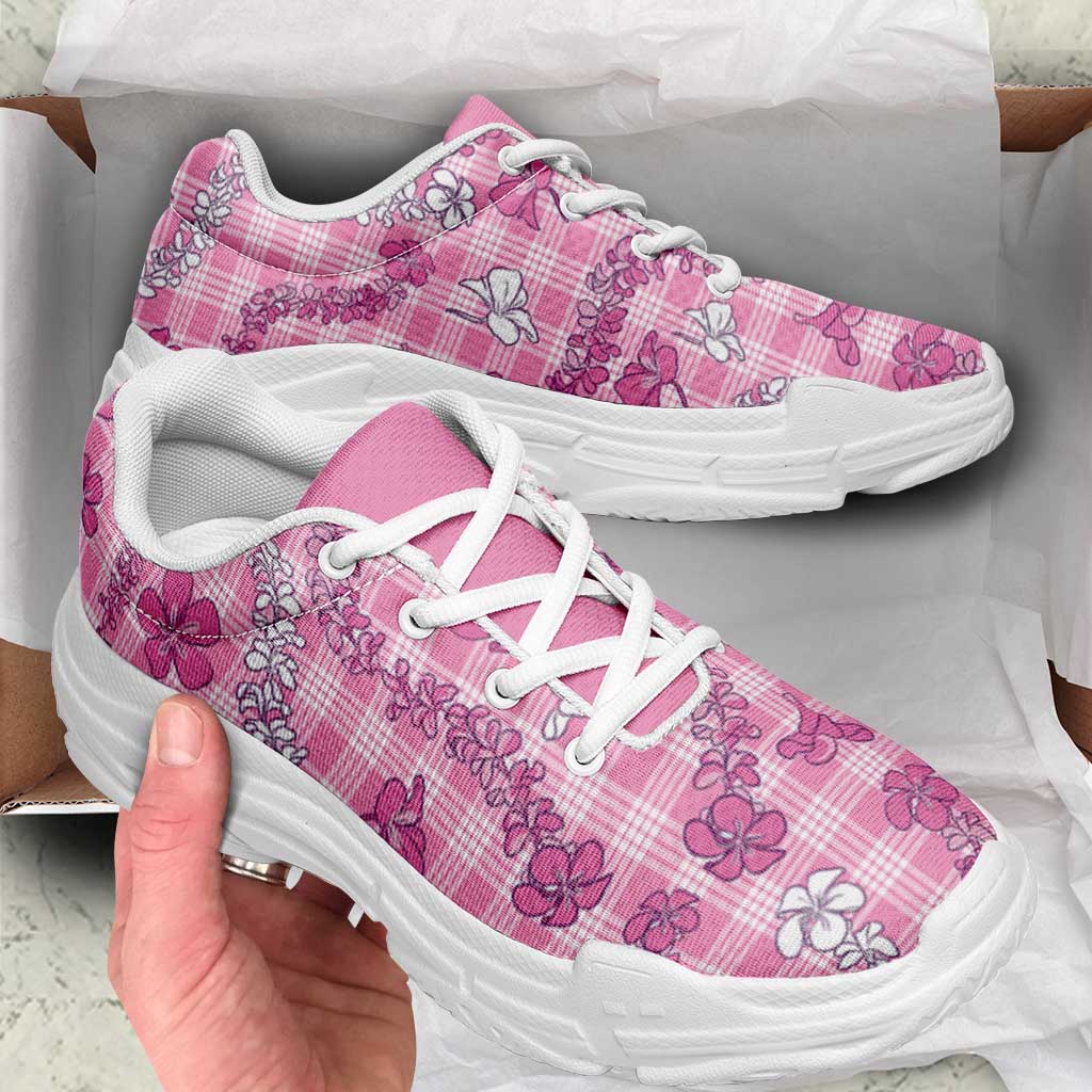 Alaka Aloha Hawaii Chunky Sneakers Plumeria Lei With Palaka Motif LT14 - Polynesian Pride