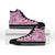 Alaka Aloha Hawaii High Top Shoes Plumeria Lei With Palaka Motif - Polynesian Pride