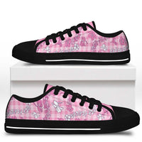 Alaka Aloha Hawaii Low Top Shoes Plumeria Lei With Palaka Motif - Polynesian Pride