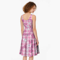 Alaka Aloha Hawaii Midi Dress Plumeria Lei With Palaka Motif - Polynesian Pride