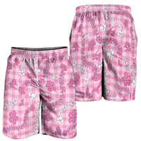 Alaka Aloha Hawaii Shorts for Men Plumeria Lei With Palaka Motif - Polynesian Pride