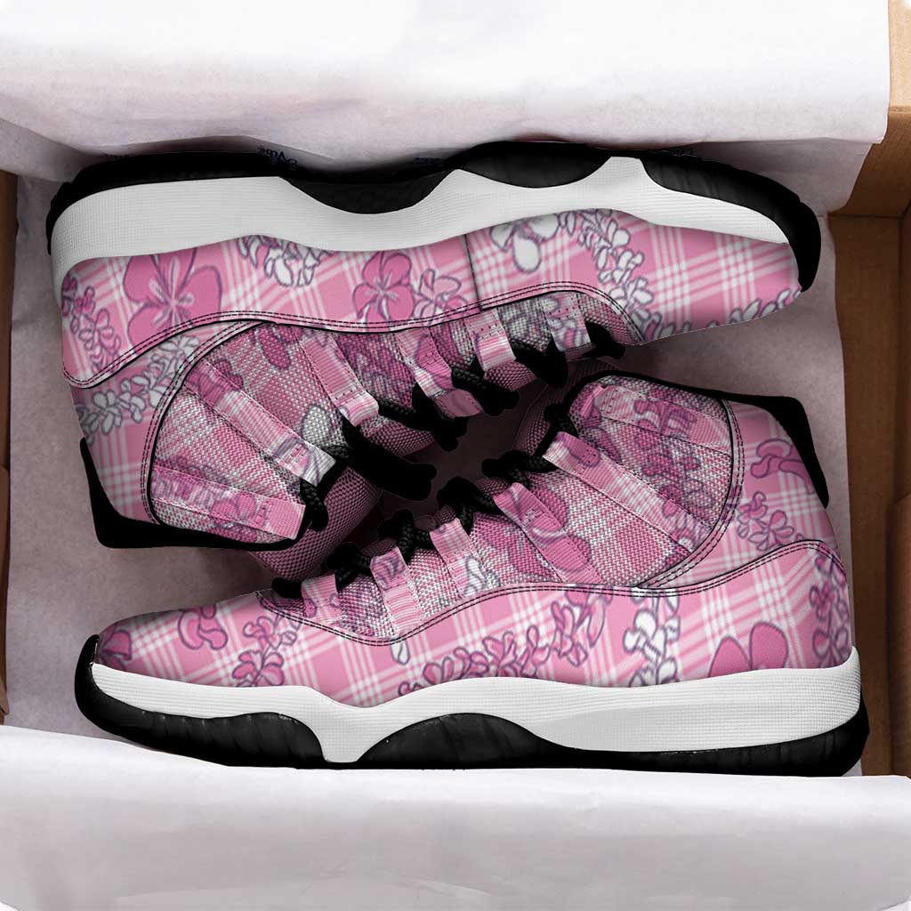 Alaka Aloha Hawaii Sneakers J11 Plumeria Lei With Palaka Motif LT14 - Polynesian Pride