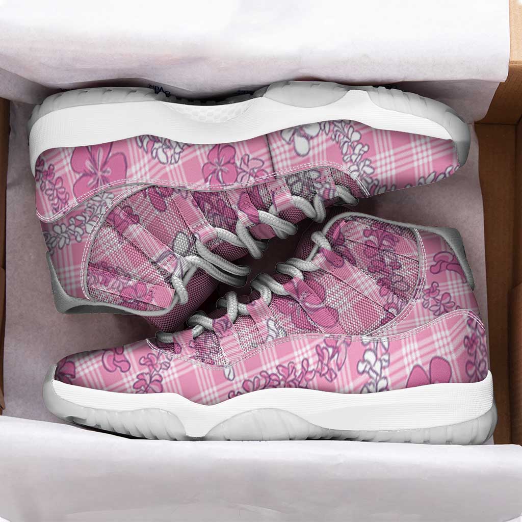 Alaka Aloha Hawaii Sneakers J11 Plumeria Lei With Palaka Motif LT14 - Polynesian Pride