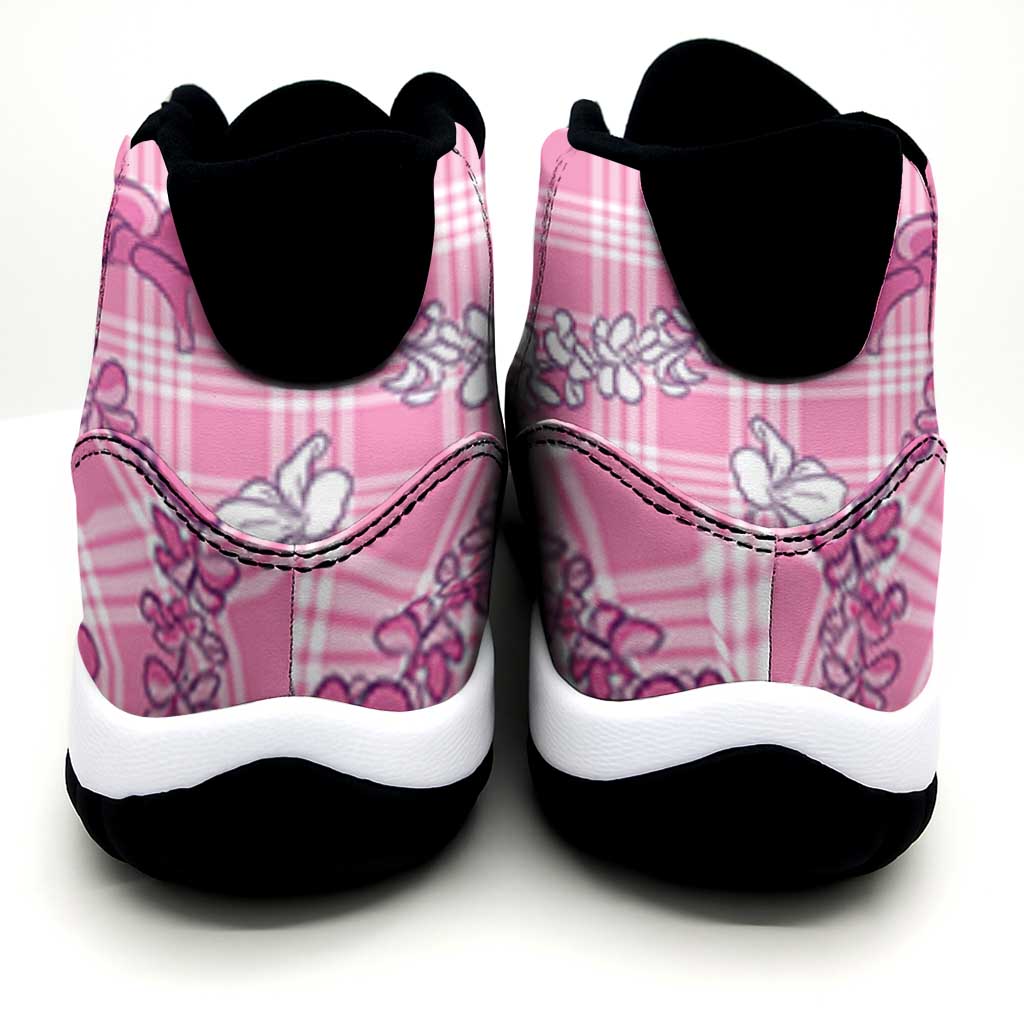 Alaka Aloha Hawaii Sneakers J11 Plumeria Lei With Palaka Motif LT14 - Polynesian Pride