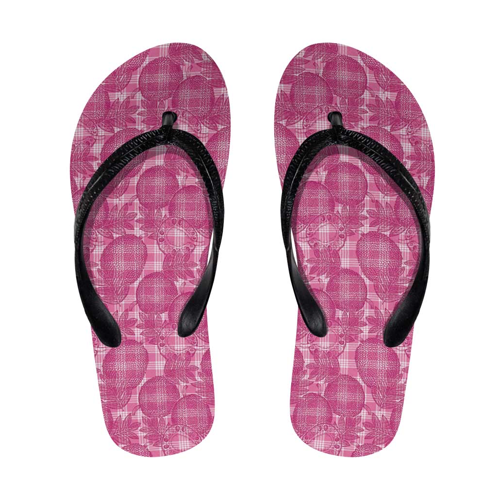 Alaka Hawaii Breadfruit Palaka Motifs Flip Flops