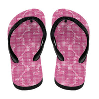 Alaka Hawaii Breadfruit Palaka Motifs Flip Flops