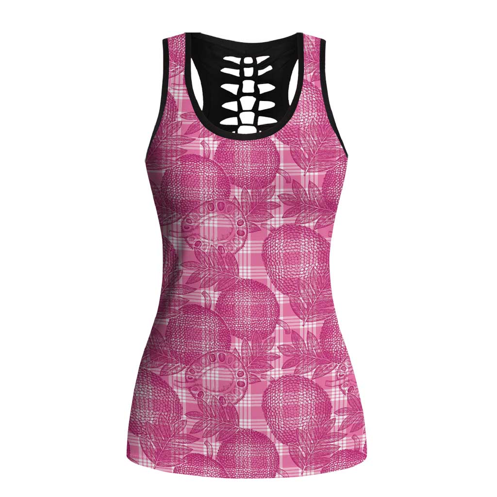 Alaka Hawaii Breadfruit Palaka Motifs Hollow Tank Top