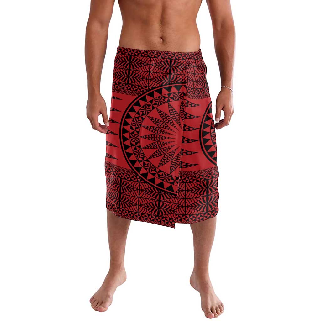 All Red Tonga Malo e lelei Lavalava Vintage Ngatu Tribal Pattern - Polynesian Pride