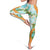 Aloha Festive Hawaii Leggings Mokihana - Maile and Ilima on Turquoise - Polynesian Pride
