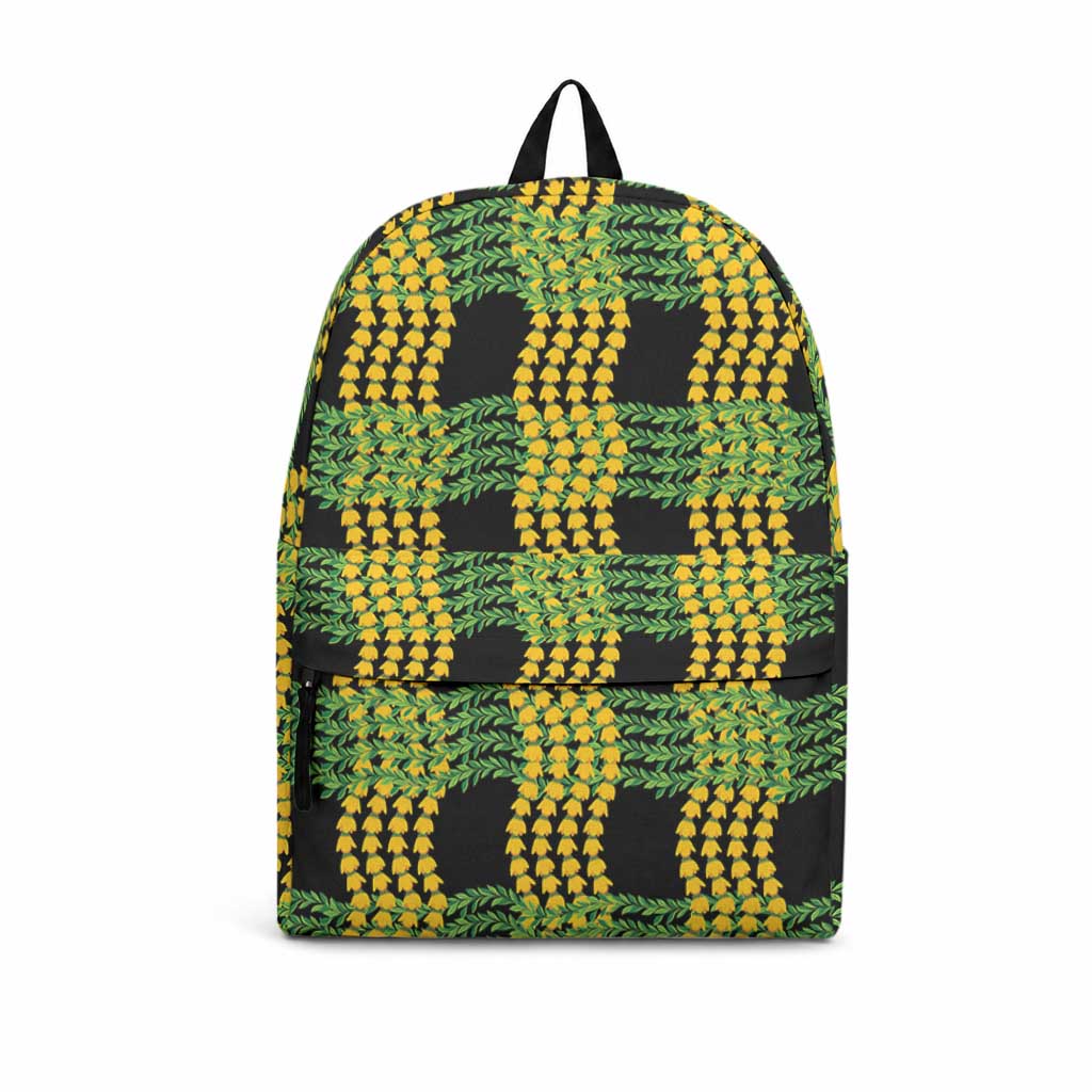 Aloha Hawaii Ilima Maile Lei Backpack Palaka Inspired Hawaiian-plaid Black LT14 Black - Polynesian Pride