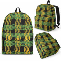 Aloha Hawaii Ilima Maile Lei Backpack Palaka Inspired Hawaiian-plaid Black