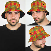 Aloha Hawaii Ilima Maile Lei Bucket Hat Palaka Inspired Hawaiian-plaid Red