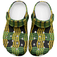 Aloha Hawaii Ilima Maile Lei Clogs Shoes Palaka Inspired Hawaiian-plaid Black