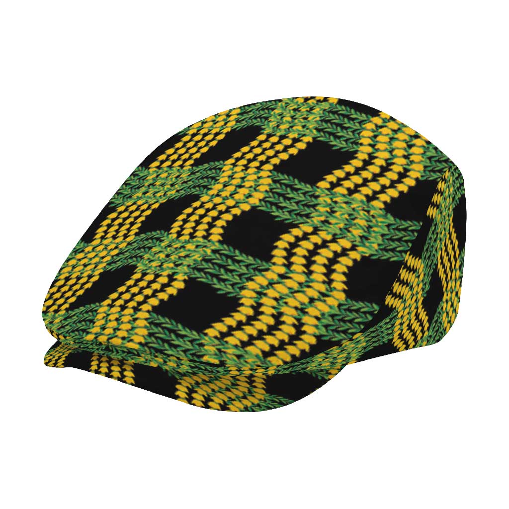 Aloha Hawaii Ilima Maile Lei Jeff Hat Palaka Inspired Hawaiian-plaid Black