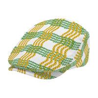 Aloha Hawaii Ilima Maile Lei Jeff Hat Palaka Inspired Hawaiian-plaid White