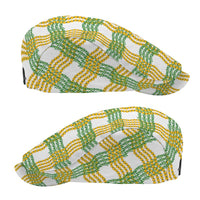 Aloha Hawaii Ilima Maile Lei Jeff Hat Palaka Inspired Hawaiian-plaid White
