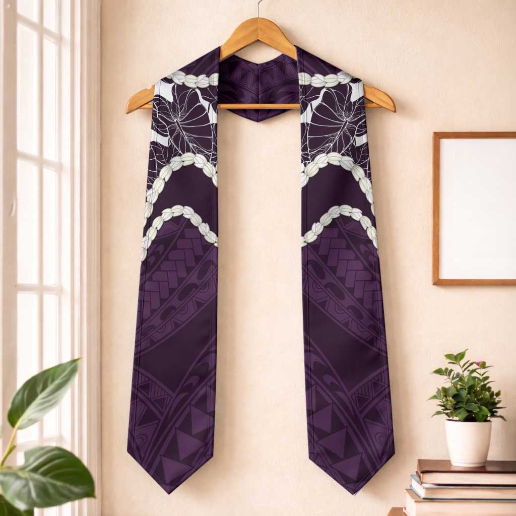 Aloha Hawaii Kalo Pikake Lei Graduation Stole Chest Tattoo Purple Hawaiian Pattern