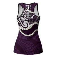 Aloha Hawaii Kalo Pikake Lei Hollow Tank Top Chest Tattoo Purple Hawaiian Pattern LT14 - Polynesian Pride