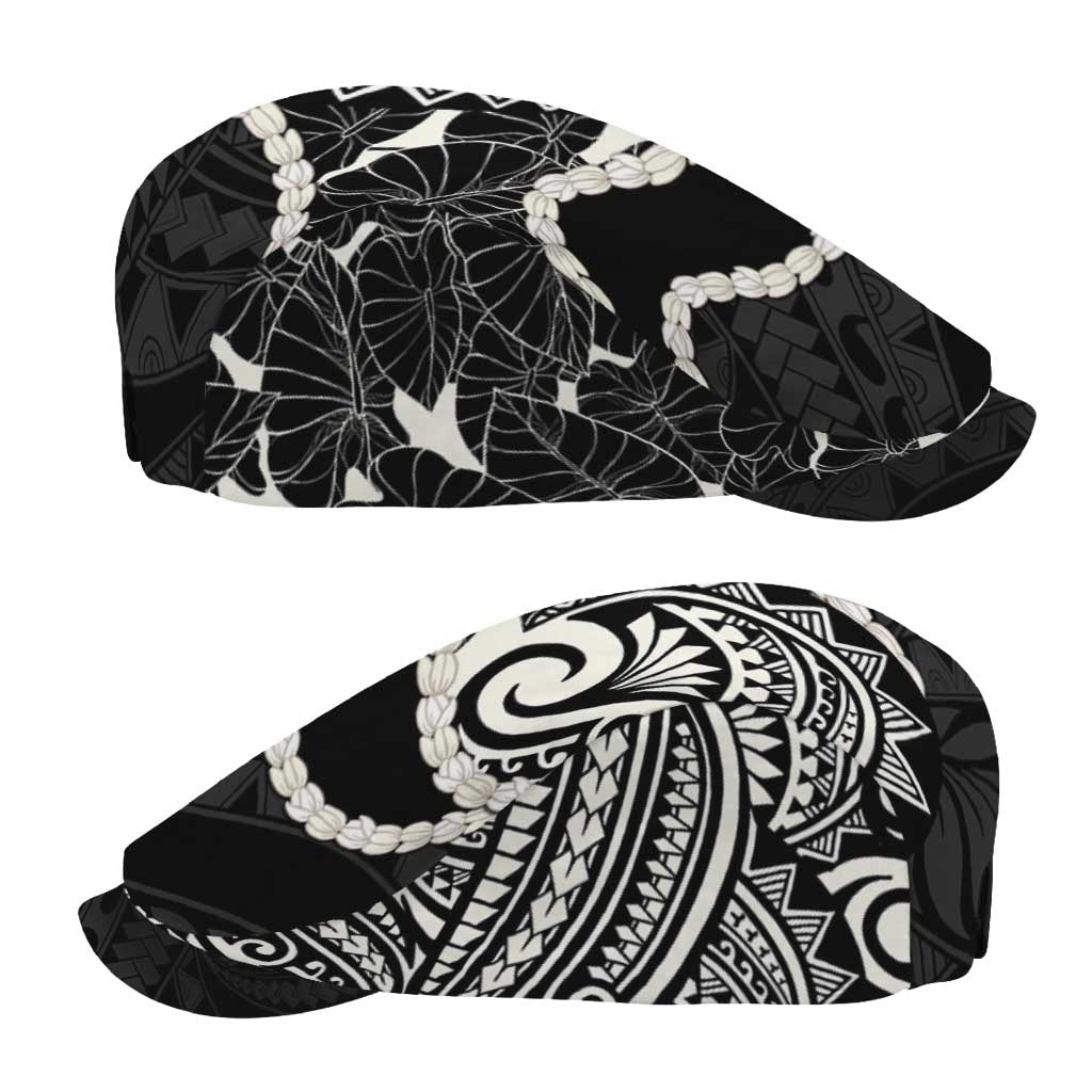Aloha Hawaii Kalo Pikake Lei Jeff Hat Chest Tattoo Black Hawaiian Pattern LT14 - Polynesian Pride