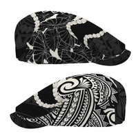 Aloha Hawaii Kalo Pikake Lei Jeff Hat Chest Tattoo Black Hawaiian Pattern LT14 - Polynesian Pride