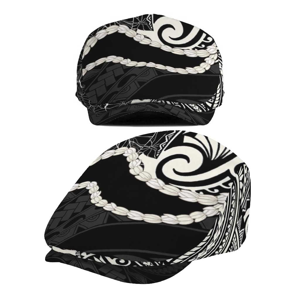Aloha Hawaii Kalo Pikake Lei Jeff Hat Chest Tattoo Black Hawaiian Pattern LT14 - Polynesian Pride